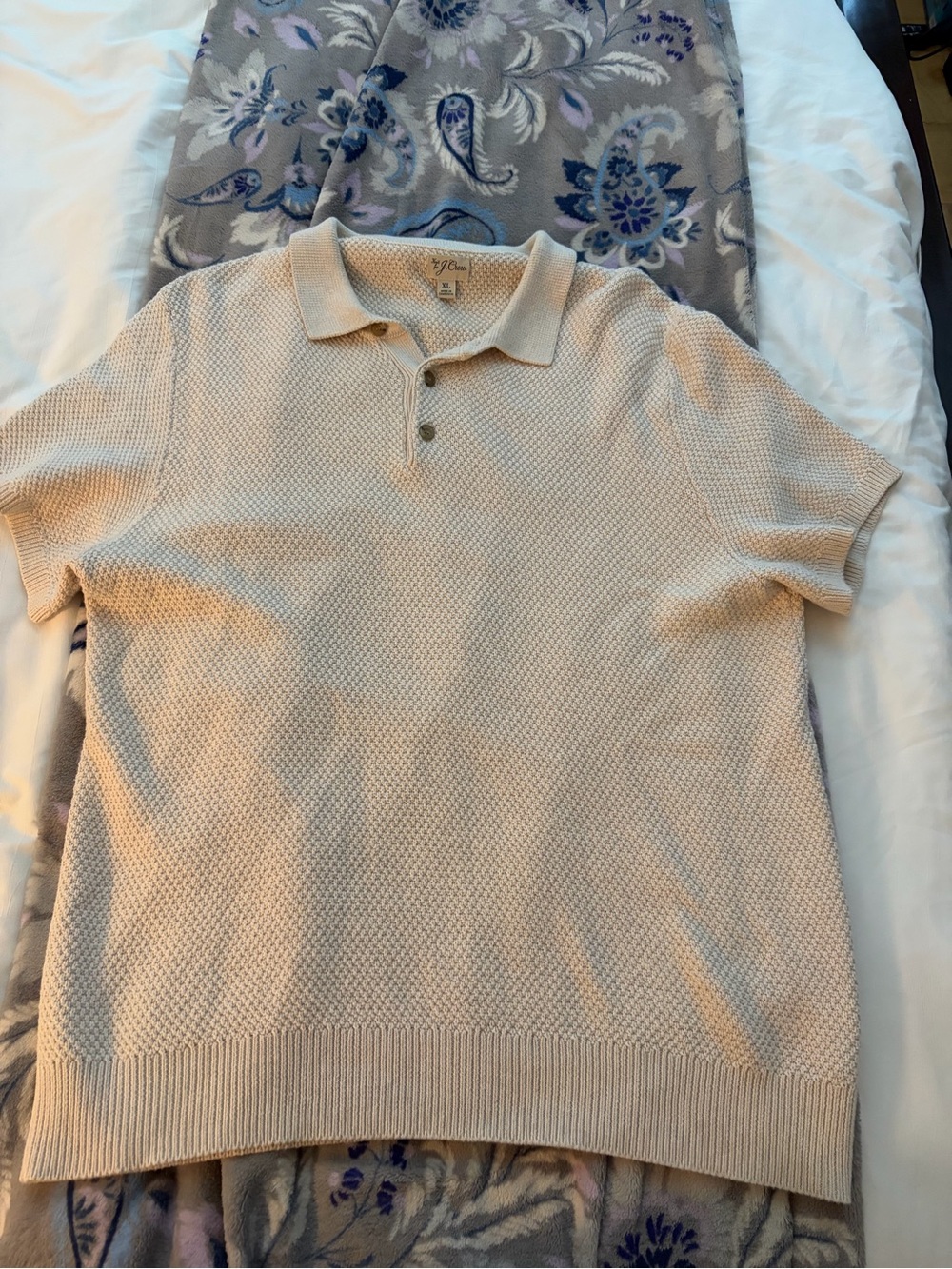 Jcrew Men's Knit Polo Shirt in Beige